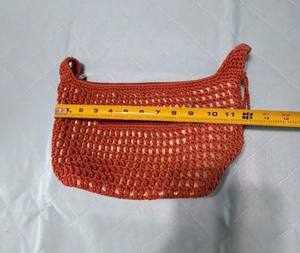 The Sak Crochet Hobo Zip Shoulder Bag, Burnt Orange